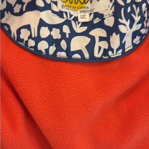 Mini Boden Blue and White Patterned Jacket with Red Lining - Picture 2 of 4